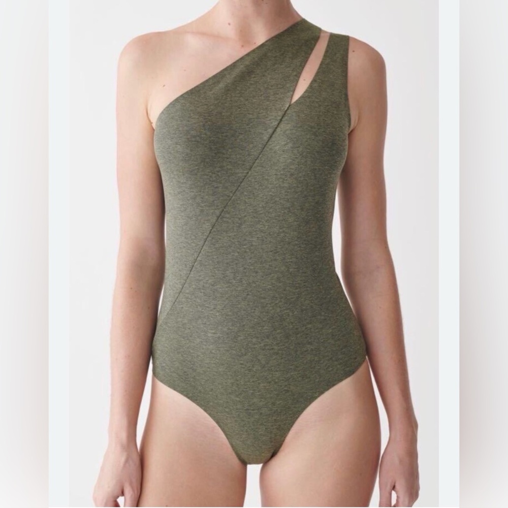 COS Asymmetrical Olive One-Piece Swimsuit